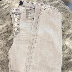 GAP High-Rise Light Gray Button-Fly Jeans